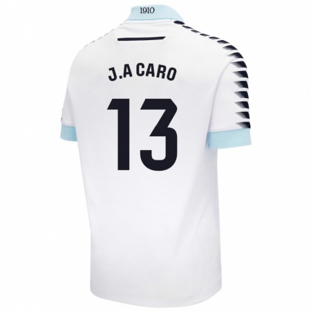 Kandiny Herren José Antonio Caro #13 Weiß Blau Auswärtstrikot Trikot 2024/25 T-Shirt