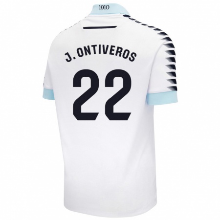 Kandiny Herren Javi Ontiveros #22 Weiß Blau Auswärtstrikot Trikot 2024/25 T-Shirt