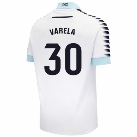 Kandiny Herren Brandon Varela #30 Weiß Blau Auswärtstrikot Trikot 2024/25 T-Shirt