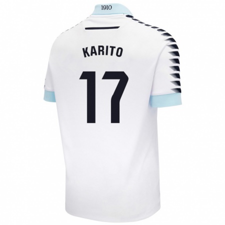 Kandiny Herren Carolina De Los Santos Mellado #17 Weiß Blau Auswärtstrikot Trikot 2024/25 T-Shirt