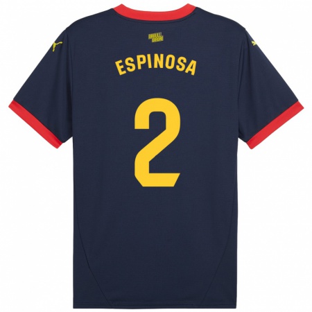 Kandiny Herren Bernardo Espinosa #2 Marinerot Auswärtstrikot Trikot 2024/25 T-Shirt