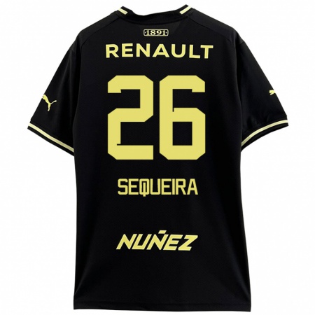 Kandiny Herren Leonardo Sequeira #26 Schwarz Gelb Auswärtstrikot Trikot 2024/25 T-Shirt