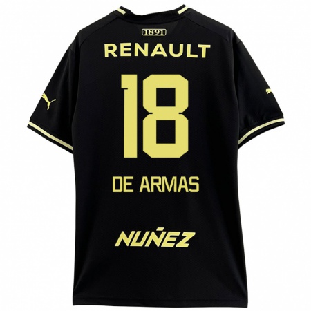 Kandiny Herren Nahuel De Armas #18 Schwarz Gelb Auswärtstrikot Trikot 2024/25 T-Shirt