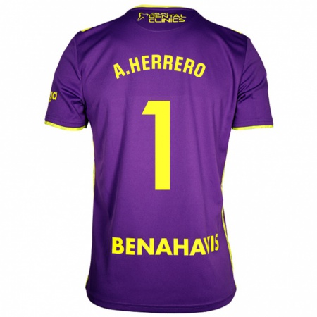 Kandiny Herren Alfonso Herrero #1 Lila Gelb Auswärtstrikot Trikot 2024/25 T-Shirt