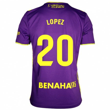 Kandiny Herren Adri López #20 Lila Gelb Auswärtstrikot Trikot 2024/25 T-Shirt