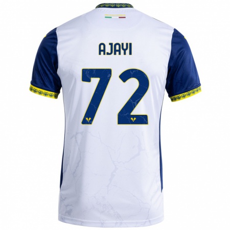 Kandiny Herren Junior Ajayi #72 Weiß Blau Auswärtstrikot Trikot 2024/25 T-Shirt