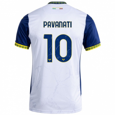 Kandiny Herren Alessandro Pavanati #10 Weiß Blau Auswärtstrikot Trikot 2024/25 T-Shirt