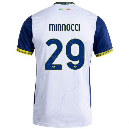 Kandiny Herren Valerio Minnocci #29 Weiß Blau Auswärtstrikot Trikot 2024/25 T-Shirt