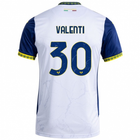 Kandiny Herren Francesco Valenti #30 Weiß Blau Auswärtstrikot Trikot 2024/25 T-Shirt