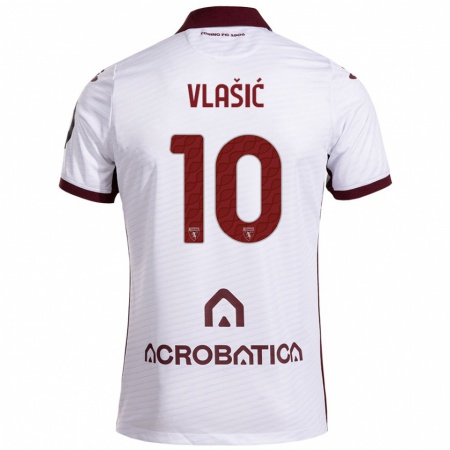 Kandiny Herren Nikola Vlašić #10 Weiß Kastanienbraun Auswärtstrikot Trikot 2024/25 T-Shirt