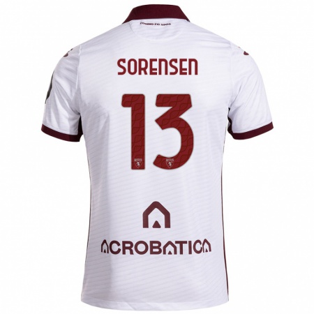 Kandiny Herren Ben Sørensen #13 Weiß Kastanienbraun Auswärtstrikot Trikot 2024/25 T-Shirt