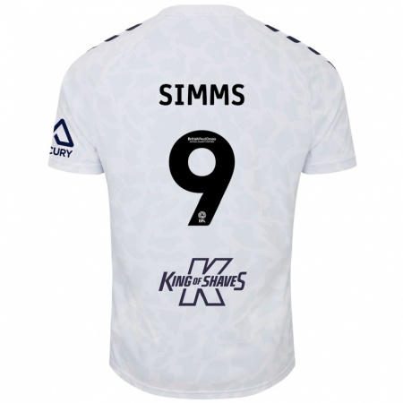 Kandiny Herren Ellis Simms #9 Weiß Auswärtstrikot Trikot 2024/25 T-Shirt