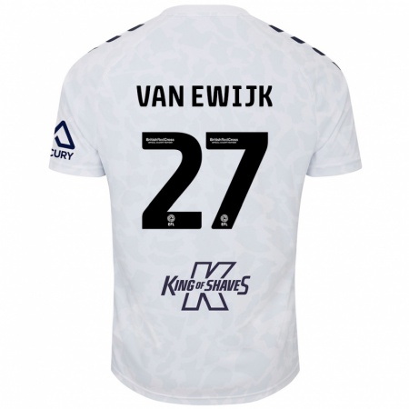 Kandiny Herren Milan Van Ewijk #27 Weiß Auswärtstrikot Trikot 2024/25 T-Shirt