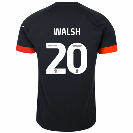 Kandiny Herren Liam Walsh #20 Schwarz Orange Auswärtstrikot Trikot 2024/25 T-Shirt