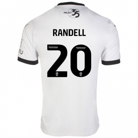 Kandiny Herren Adam Randell #20 Weiß Schwarz Auswärtstrikot Trikot 2024/25 T-Shirt