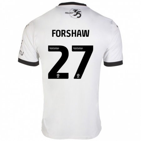 Kandiny Herren Adam Forshaw #27 Weiß Schwarz Auswärtstrikot Trikot 2024/25 T-Shirt