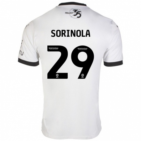 Kandiny Herren Matthew Sorinola #29 Weiß Schwarz Auswärtstrikot Trikot 2024/25 T-Shirt