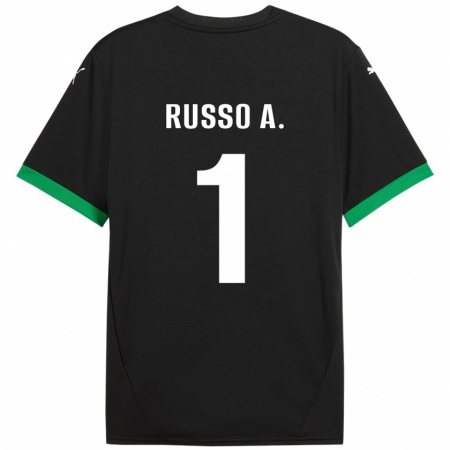 Kandiny Damen Alessandro Russo #1 Schwarz Dunkelgrün Heimtrikot Trikot 2024/25 T-Shirt