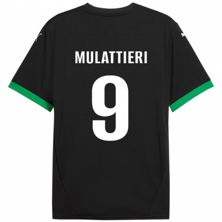 Kandiny Damen Samuele Mulattieri #9 Schwarz Dunkelgrün Heimtrikot Trikot 2024/25 T-Shirt