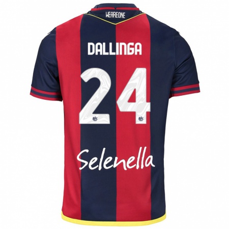 Kandiny Damen Thijs Dallinga #24 Rot Königsblau Heimtrikot Trikot 2024/25 T-Shirt