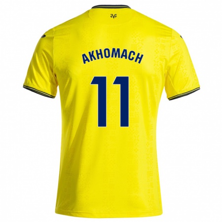 Kandiny Damen Ilias Akhomach #11 Gelb Schwarz Heimtrikot Trikot 2024/25 T-Shirt