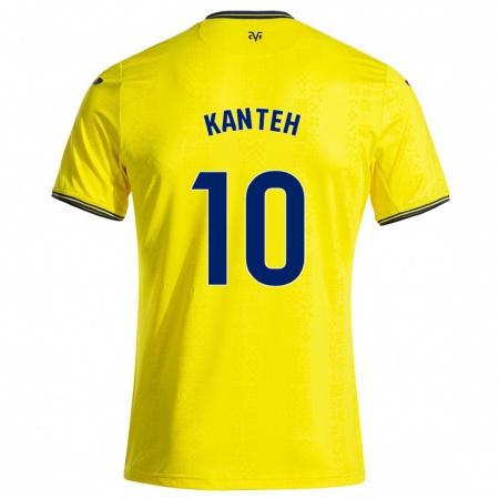 Kandiny Damen Fatou Kanteh #10 Gelb Schwarz Heimtrikot Trikot 2024/25 T-Shirt