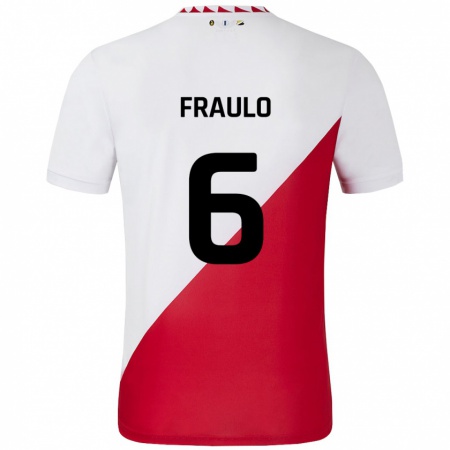 Kandiny Damen Oscar Fraulo #6 Weiß Rot Heimtrikot Trikot 2024/25 T-Shirt