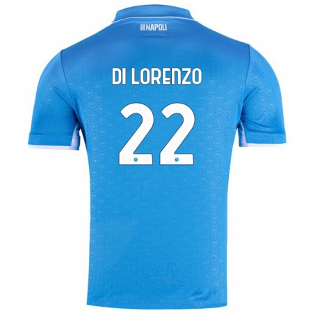 Kandiny Damen Giovanni Di Lorenzo #22 Himmelblau Heimtrikot Trikot 2024/25 T-Shirt