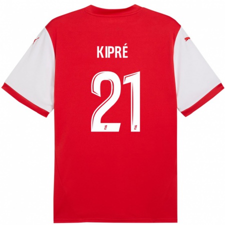 Kandiny Damen Cédric Kipré #21 Rot Weiß Heimtrikot Trikot 2024/25 T-Shirt