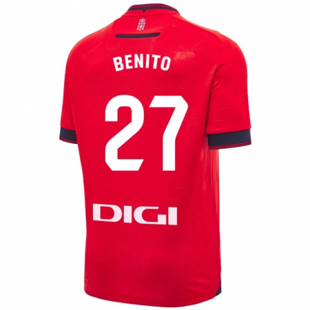 Kandiny Damen Iker Benito #27 Rot Weiß Heimtrikot Trikot 2024/25 T-Shirt