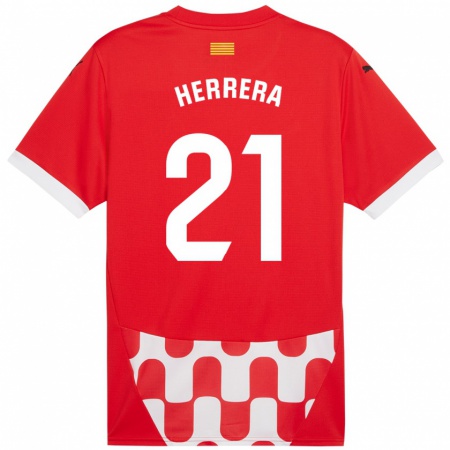 Kandiny Damen Yangel Herrera #21 Rot Weiß Heimtrikot Trikot 2024/25 T-Shirt