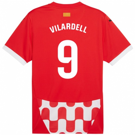 Kandiny Damen Júlia Vilardell #9 Rot Weiß Heimtrikot Trikot 2024/25 T-Shirt