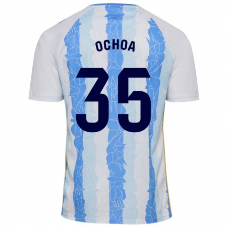 Kandiny Damen Aarón Ochoa #35 Weiß Blau Heimtrikot Trikot 2024/25 T-Shirt