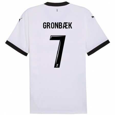 Kandiny Damen Albert Grønbaek #7 Weiß Schwarz Auswärtstrikot Trikot 2024/25 T-Shirt