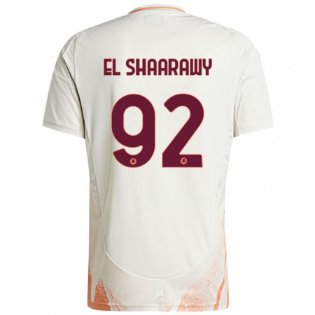 Kandiny Damen Stephan El Shaarawy #92 Cremeweiß Orange Auswärtstrikot Trikot 2024/25 T-Shirt