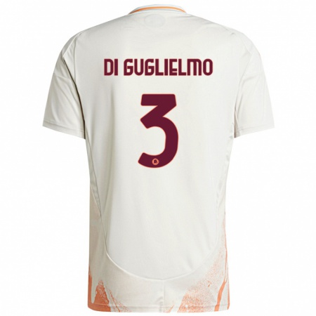 Kandiny Damen Lucia Di Guglielmo #3 Cremeweiß Orange Auswärtstrikot Trikot 2024/25 T-Shirt