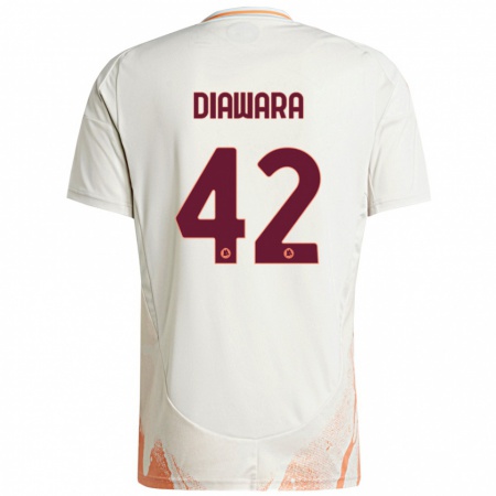 Kandiny Damen Amadou Diawara #42 Cremeweiß Orange Auswärtstrikot Trikot 2024/25 T-Shirt