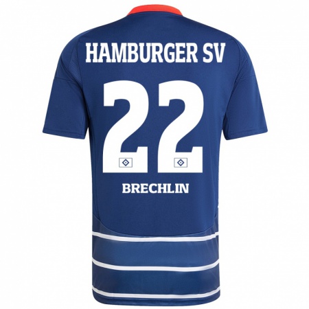 Kandiny Damen Bjarne Brechlin #22 Dunkelblau Auswärtstrikot Trikot 2024/25 T-Shirt