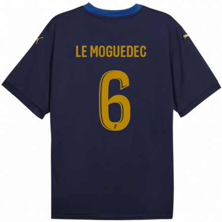 Kandiny Damen Anaële Le Moguédec #6 Marineblau Gold Auswärtstrikot Trikot 2024/25 T-Shirt