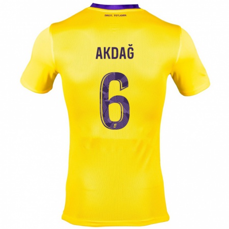 Kandiny Damen Ümit Akdağ #6 Gelb Lila Auswärtstrikot Trikot 2024/25 T-Shirt