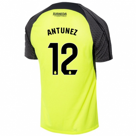 Kandiny Damen Yahir Antúnez #12 Fluoreszierend Grün Schwarz Auswärtstrikot Trikot 2024/25 T-Shirt