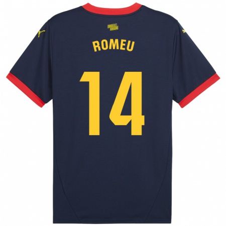 Kandiny Damen Oriol Romeu #14 Marinerot Auswärtstrikot Trikot 2024/25 T-Shirt