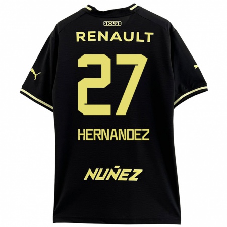 Kandiny Damen Lucas Hernández #27 Schwarz Gelb Auswärtstrikot Trikot 2024/25 T-Shirt