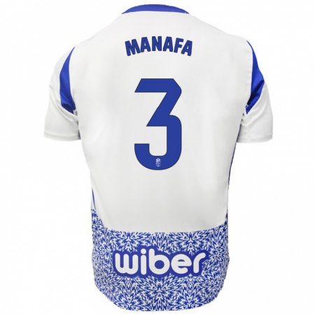 Kandiny Damen Wilson Manafá #3 Weiß Blau Auswärtstrikot Trikot 2024/25 T-Shirt