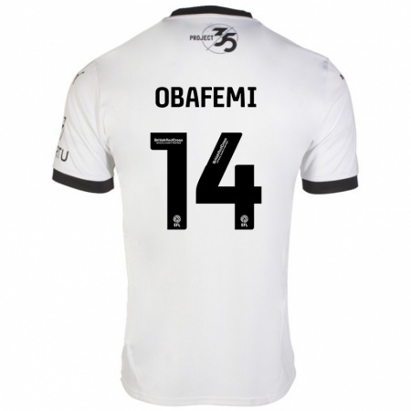 Kandiny Damen Michael Obafemi #14 Weiß Schwarz Auswärtstrikot Trikot 2024/25 T-Shirt