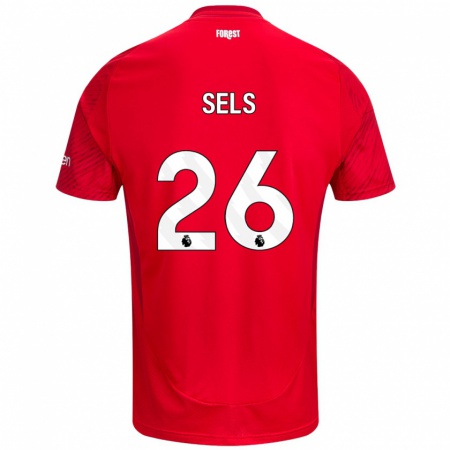 Kandiny Kinder Matz Sels #26 Rot Weiß Heimtrikot Trikot 2024/25 T-Shirt