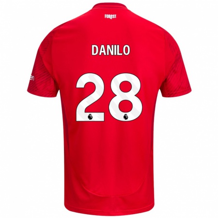 Kandiny Kinder Danilo #28 Rot Weiß Heimtrikot Trikot 2024/25 T-Shirt