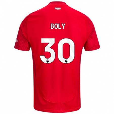 Kandiny Kinder Willy Boly #30 Rot Weiß Heimtrikot Trikot 2024/25 T-Shirt