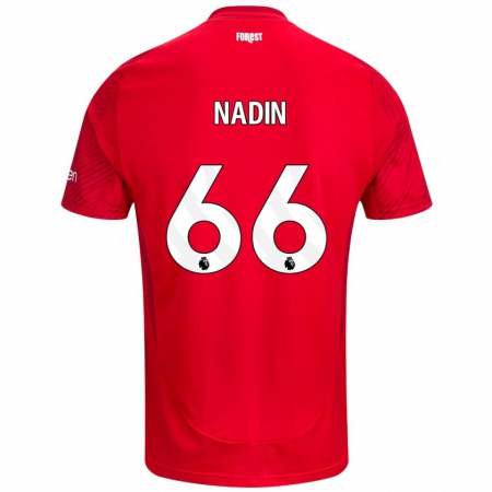 Kandiny Kinder Jack Nadin #66 Rot Weiß Heimtrikot Trikot 2024/25 T-Shirt