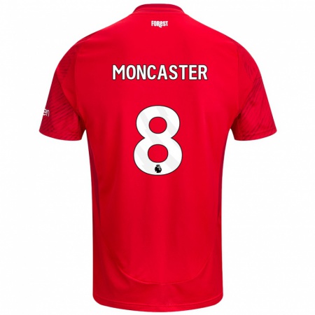 Kandiny Kinder Mai Moncaster #8 Rot Weiß Heimtrikot Trikot 2024/25 T-Shirt